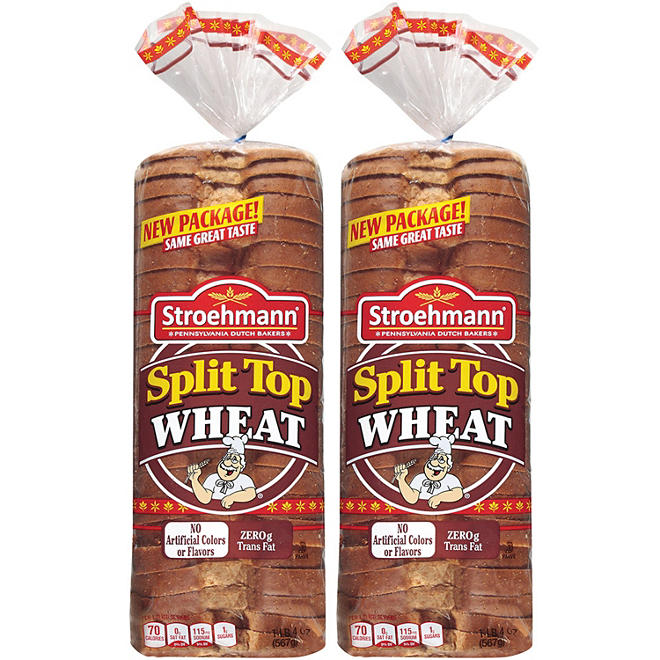 Stroehmann Split Top Wheat Bread - 20 oz. loaf - 2 pk.