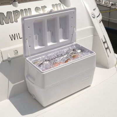 Rubbermaid Marine Cooler 150 Qt Stain Odor Resistant Rust Proof Plastic White 