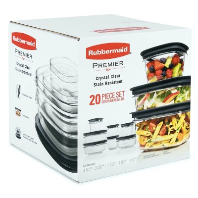 Rubbermaid Premier Easy Find Lids Food Storage Containers, 20