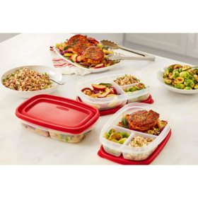 Rubbermaid 38-Pieces Racer Red Reusable & Stackable Meal Prep Easy Find Vented Lids Plastic Food Storage Containers Set of 19 - Each