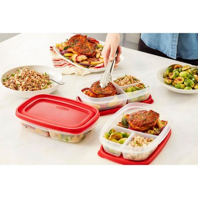 Rubbermaid Easy Find Lids Food Storage Containers, 2 Cup, Racer Red,  4-Piece Set