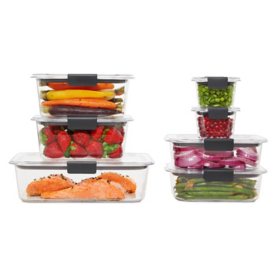 Rubbermaid Brilliance StainShield Plastic Food Storage Containers, 14-Piece Set