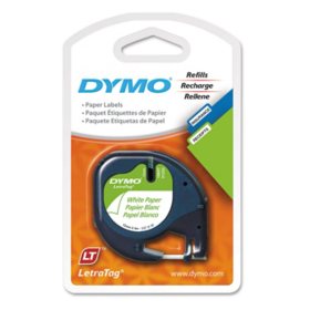 DYMO LetraTag - 10697 Paper Label Tape, 1/2", White (2-pack)