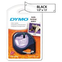 DYMO LetraTag Plastic Label Tape Cassette, 1/2" x 13' (Clear)