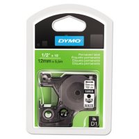DYMO - D1 Permanent High-Performance Polyester Label Tape, 1/2in x 18ft -  Black on White