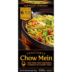 Ajinomoto Vegetable Chow Mein, Frozen 9 oz., 6 pk.