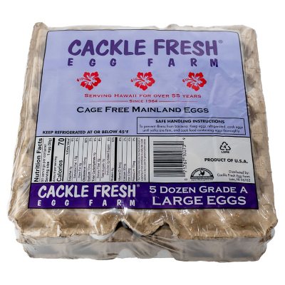 Cackle Fresh Egg Farm Grade A Large Eggs (5 dozen) Sam's Club