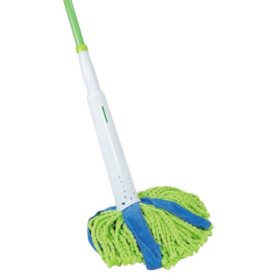 Quickie - Lysol Cone Mop Supreme, 8" Wide, 31 3/4" Steel Handle, Green/Blue -  Each