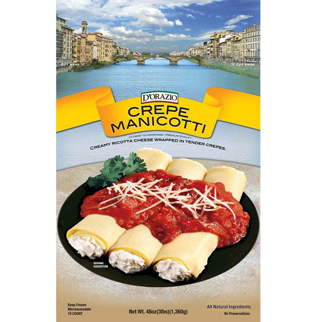 D'Orazio Cheese Stuffed Crepe Manicotti (3 lb.)