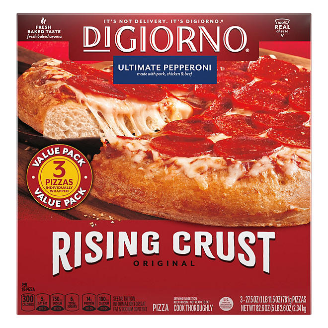 DiGiorno Original Rising Crust Pepperoni Pizza, Frozen (3 pk.)