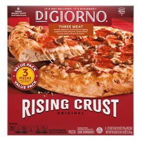 DiGiorno Rising Crust Three Meat Pizza, Frozen, 3 pk.