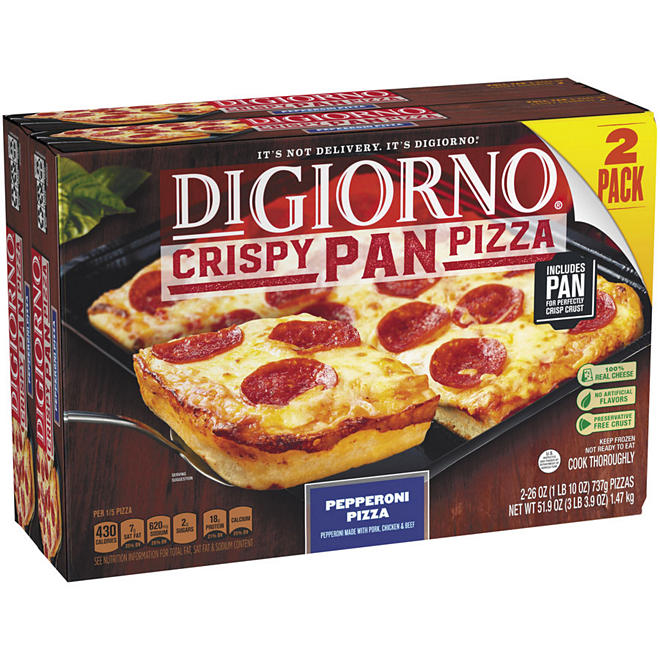 DiGiorno Crispy Pepperoni Pan Pizza, Frozen (2 pk.)