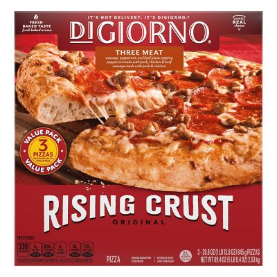 DiGiorno Original Rising Crust Three Meat Pizza, Frozen (3 pk.) - Sam's Club