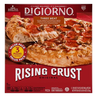 DiGiorno Original Rising Crust Three Meat Pizza, Frozen (3 pk.) - Sam's Club