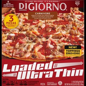DiGiorno Loaded Carnivore  Ultra Thin Pizza, Frozen (3 pk.)