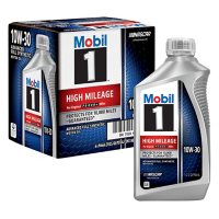 Mobil 1 10W-30 High Mileage Full Synthetic Motor Oil (6 pack, 1-quart bottles)