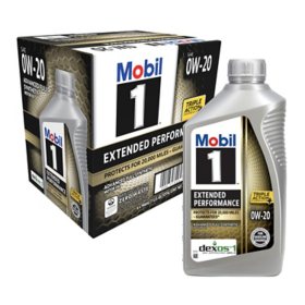 Mobil 1 Extended Performance Full Synthetic Motor Oil 0W-20 6 pack, 1-quart bottles
