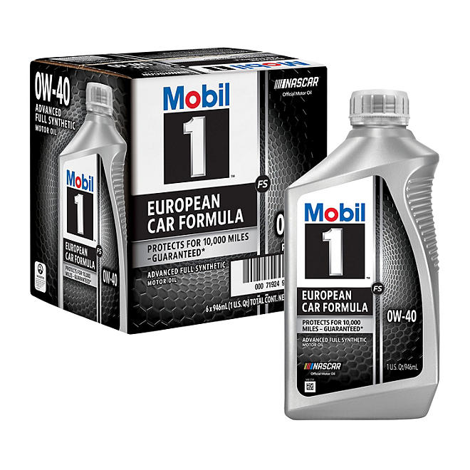 Mobil 1 FS 0W-40 Synthetic Motor Oil 1-quart bottles, 6-pk