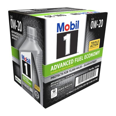 Mobil 1 Advanced Fuel Economy Full Synthetic Motor Oil 0W-20, 5 Quart 