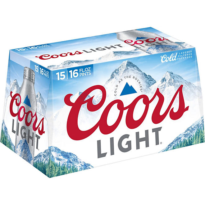 Coors Light American Light Lager Beer (16 fl. oz. aluminum bottle, 15 pk.)