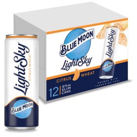 Blue Moon Light Sky Citrus Wheat Beer 12 fl. oz. can, 12 pk.