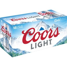 Coors Light American Light Lager Beer 12 fl. oz. can, 18 pk.