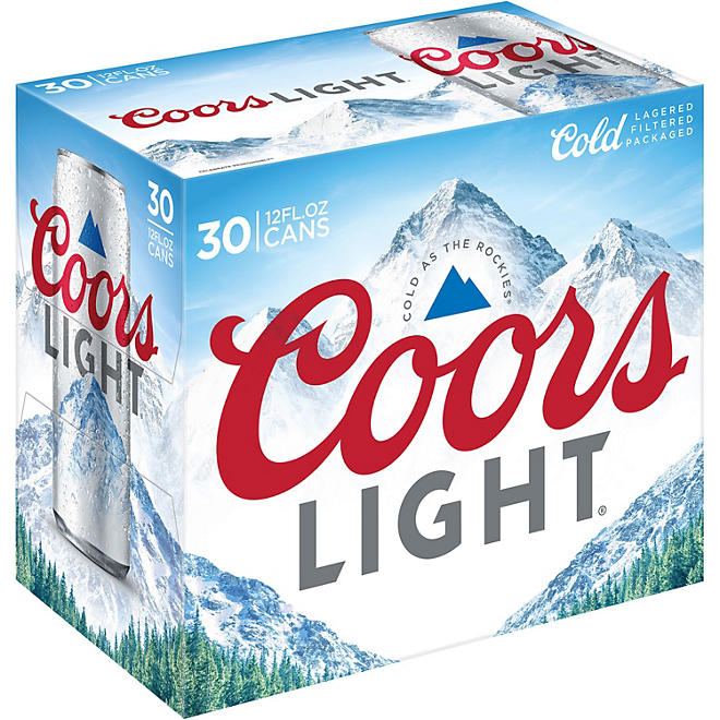 Coors Light American Light Lager Beer 12 fl. oz. can, 30 pk.