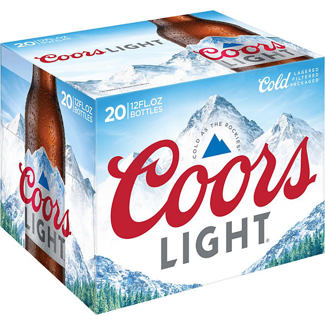 Coors Light American Light Lager Beer 12 fl. oz. bottle, 20 pk.