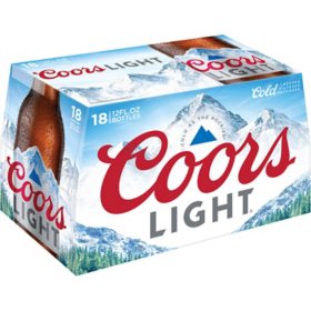 Coors Light American Light Lager Beer, 12 fl. oz. bottle, 18 pk.