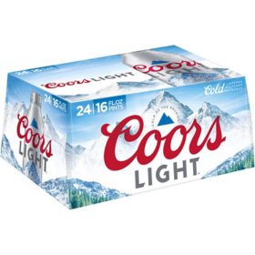 Coors Light American Light Lager Beer 16 fl. oz. aluminum bottle, 24 pk.
