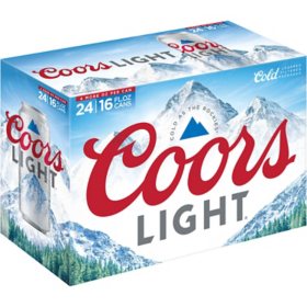 Coors Light American Light Lager Beer 16 fl. oz. can, 24 pk.
