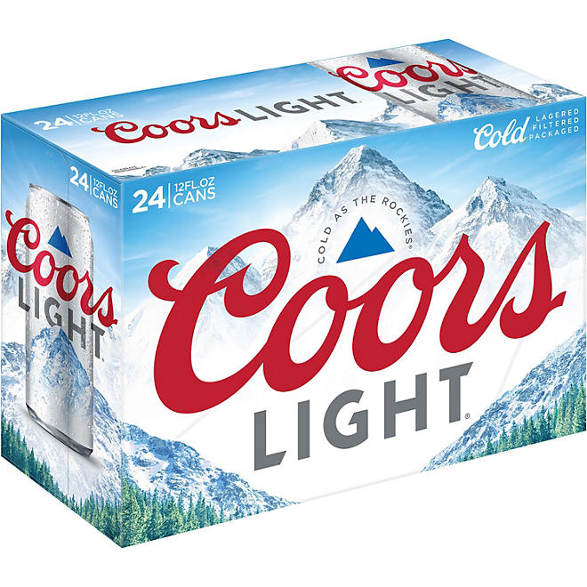 Coors Light American Light Lager Beer 12 fl. oz. can, 24 pk.