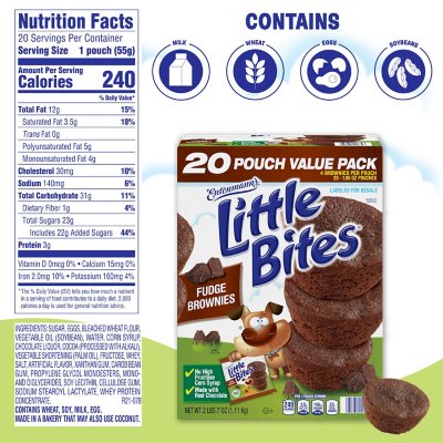 Entenmann's Little Bites Fudge Brownie Mini Muffins ( oz., 20 pk.) - Sam's  Club