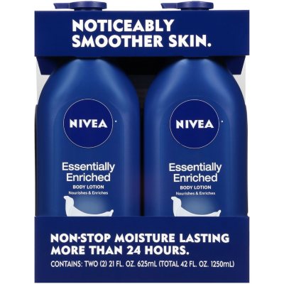 NIVEA Essentially Enriched Body Lotion for Dry Skin, 33.8 Fl Oz Pump Bottle