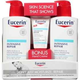 Eucerin Intensive Repair Body Lotion, 21 oz., 2 pk. + Advanced Repair Hand Crème, 2.7 oz.