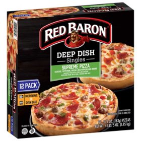 Red Baron Deep Dish Supreme Pizza, Frozen, 12 pk.