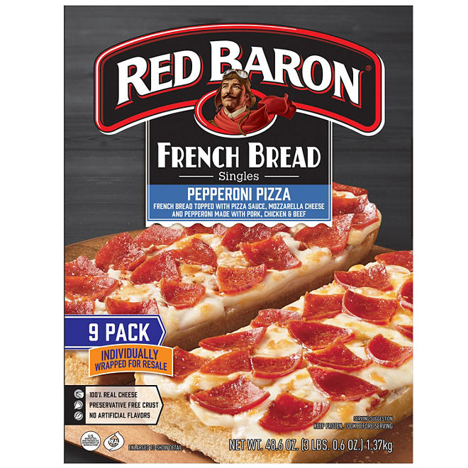 Red Baron French Bread Singles, Pepperoni 9 pk.