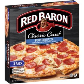 Red Baron Pepperoni Pizza with Classic Crust, Frozen 3 pk.