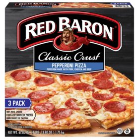 Red Baron Pepperoni Pizza with Classic Crust, Frozen 3 pk.