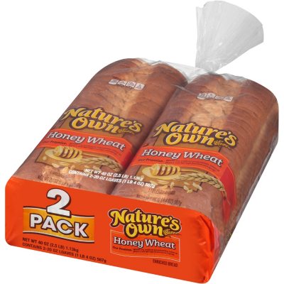 Honey Wheat Sliced Bread, 2 Pack