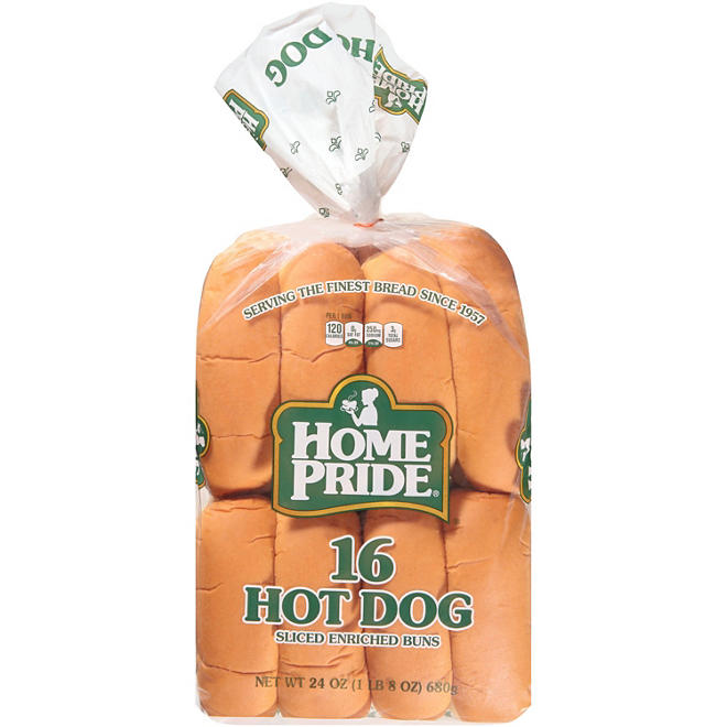 Home Pride Hot Dog Buns 24 oz., 16 ct.