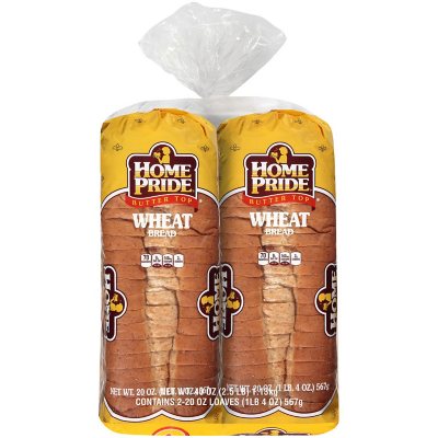 Home Pride Butter Top Wheat Bread 20 oz., 2 pk. - Sam's Club