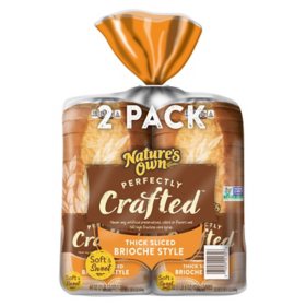 Nature's Own Perfectly Crafted, Thick Sliced Brioche Bread (22 oz., 2 pk.)