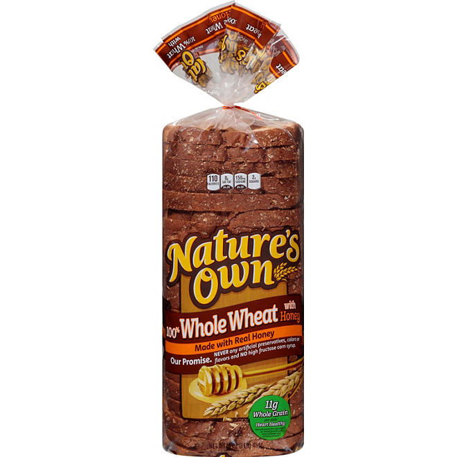 Nature's Own 100% Whole Wheat with Honey Bread (16 oz., 2 pk.)