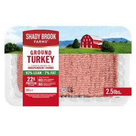 Shady Brook Farms 93% Lean/7% Fat Ground Turkey 5 lbs.