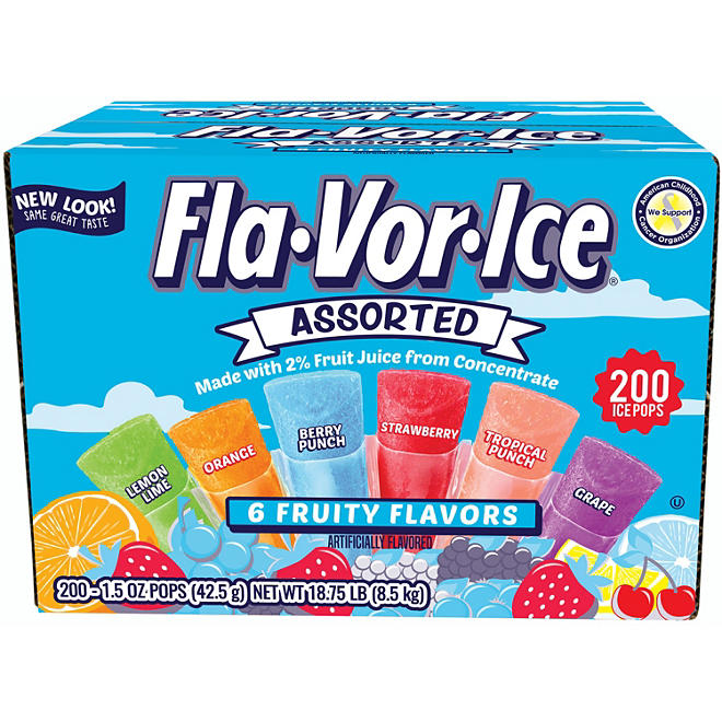 Fla-Vor-Ice Giant Pops, 1.5 oz., 200 pk.