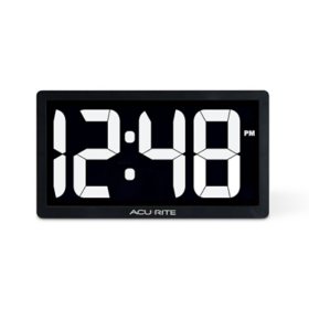 AcuRite 10-inch White LED Digital Clock with Auto-Dimming Brightness