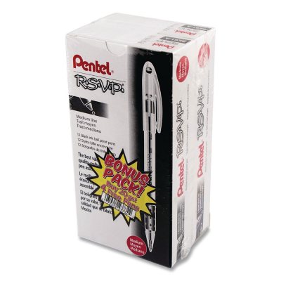 Pentel - R.S.V.P. Ballpoint Stick Pen, Black Ink, Medium - 24 per