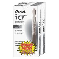 Pentel Icy Mechanical Pencil, 0.5 mm, Transparent Smoke Barrel, 24 ct.