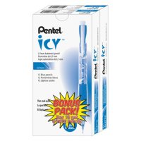 Pentel Icy Mechanical Pencil, 0.7 mm, Transparent Blue Barrel, 24 ct.